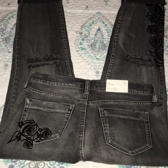 SOLD- NWT Jessica Simpson Black Destructed Jeans - Picture 3 of 8